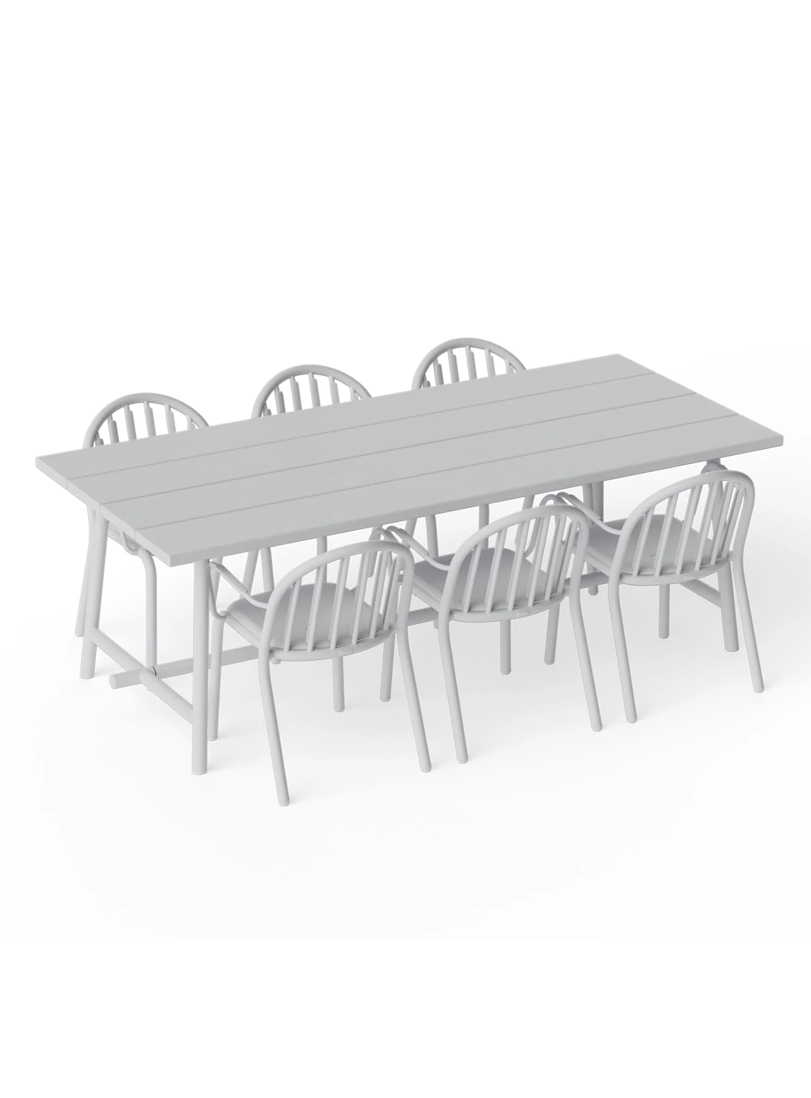 Fred's Dining Set<br> 1 Large Table + 6 Chairs - Image 28