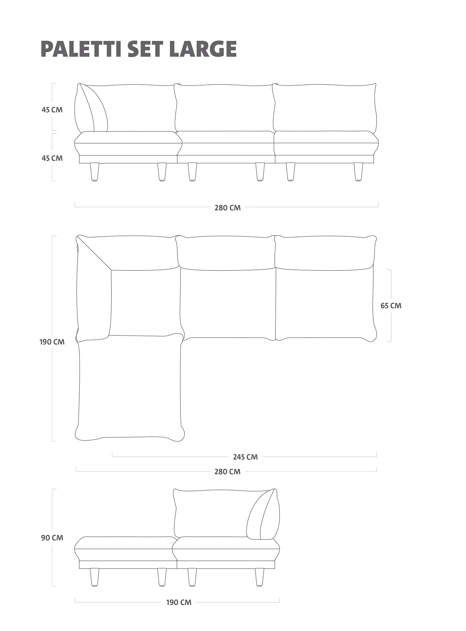 Paletti Outdoor Sectional Sofa<p> 4-seater - Image 6