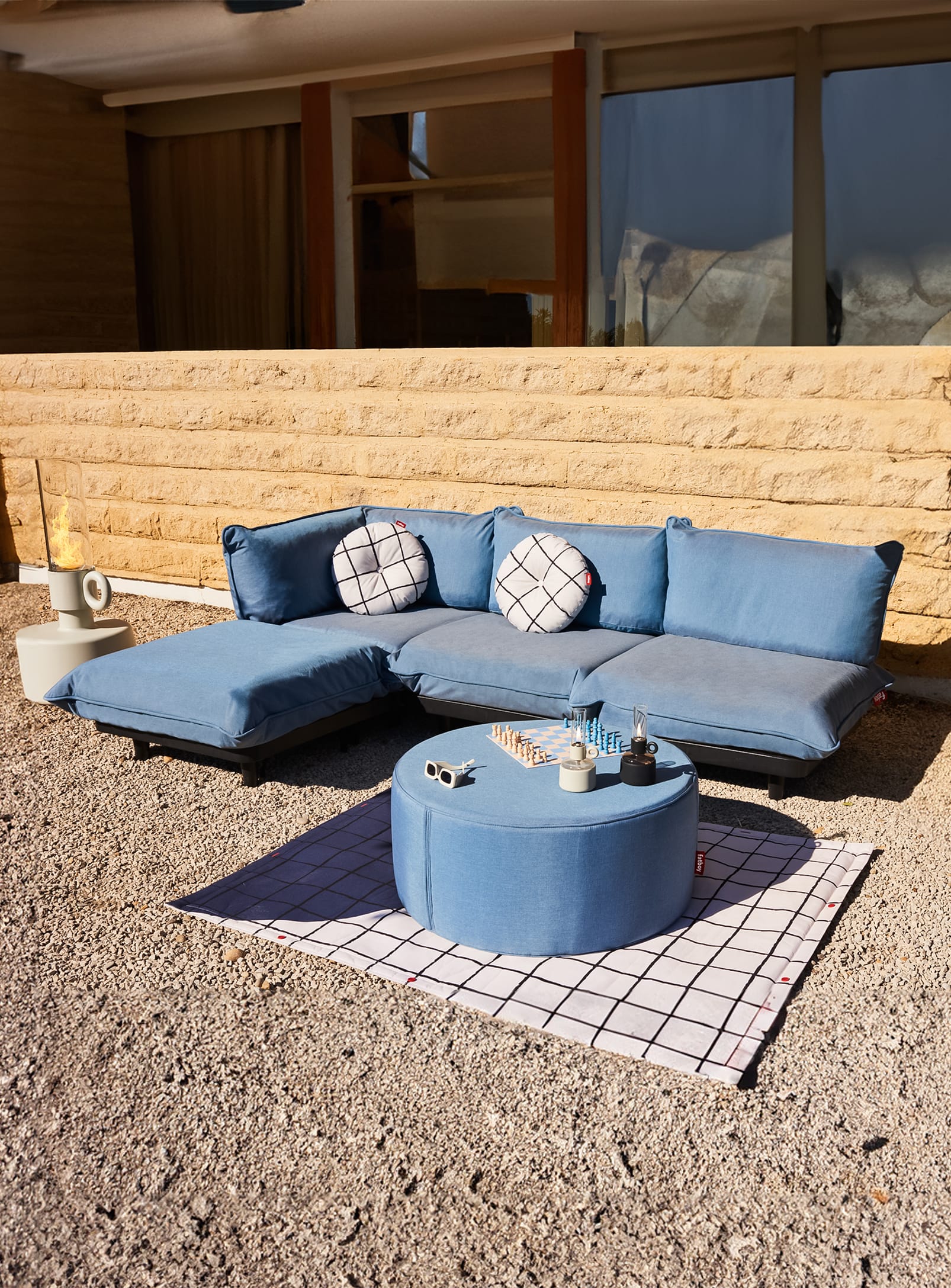 Paletti Outdoor Sectional Sofa<br> 4-seater Storm Blue - Image 2