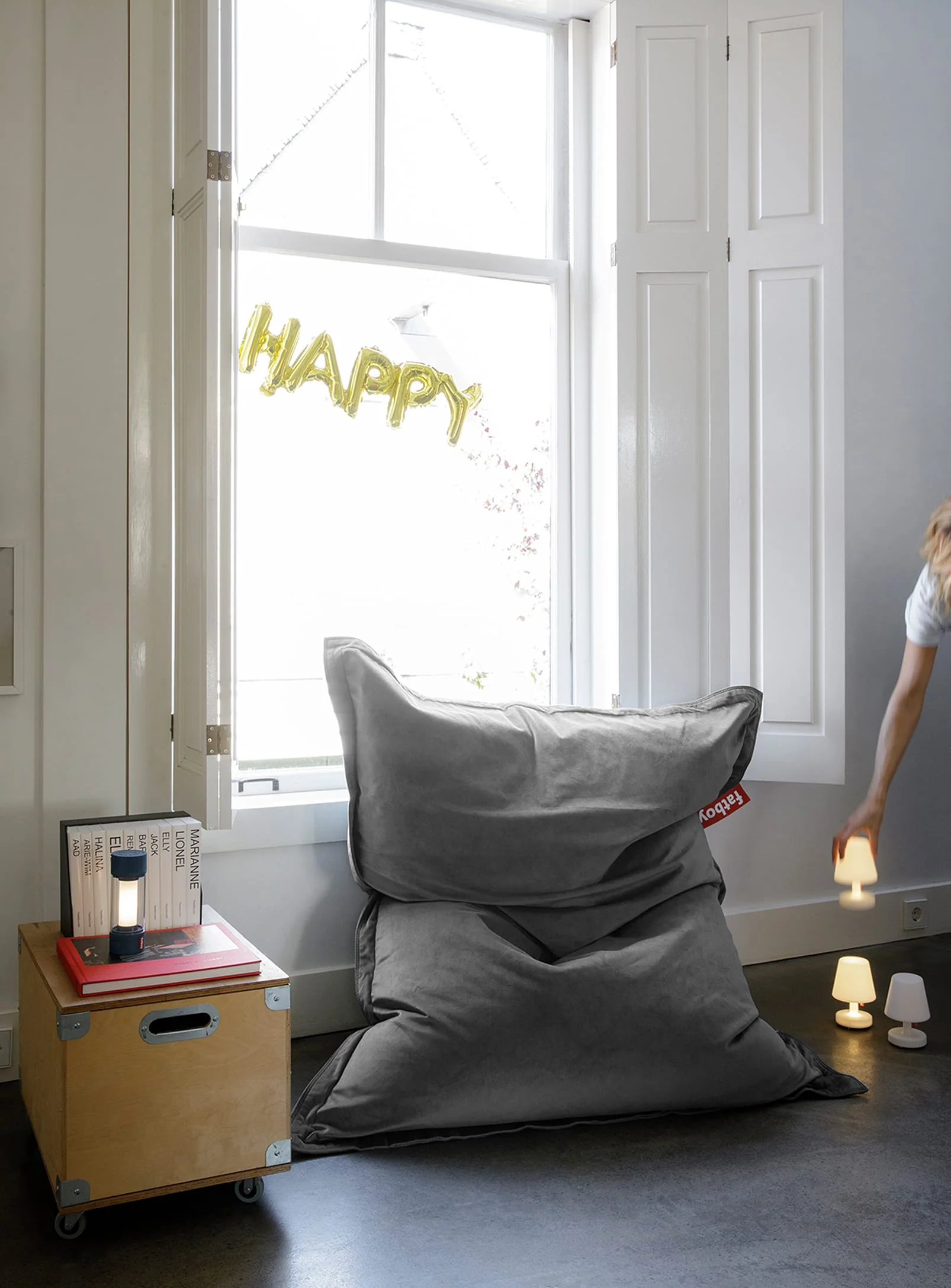 Slim Velvet Bean Bag - Image 3