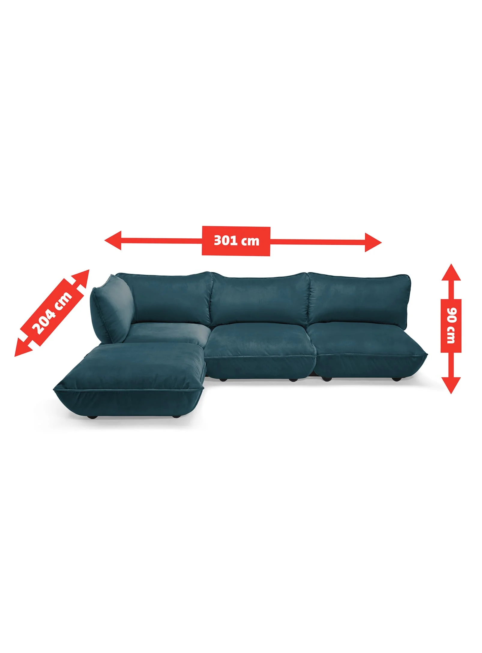 Sumo Sectional Sofa Velvet<p> 4-seater - Image 8