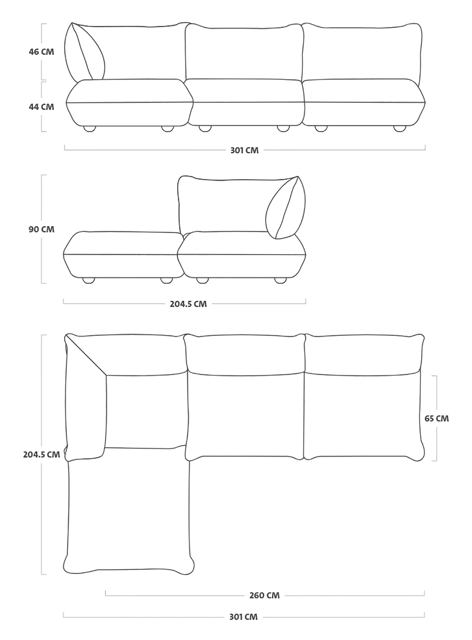 Sumo Sectional Sofa Velvet<p> 4-seater - Image 9