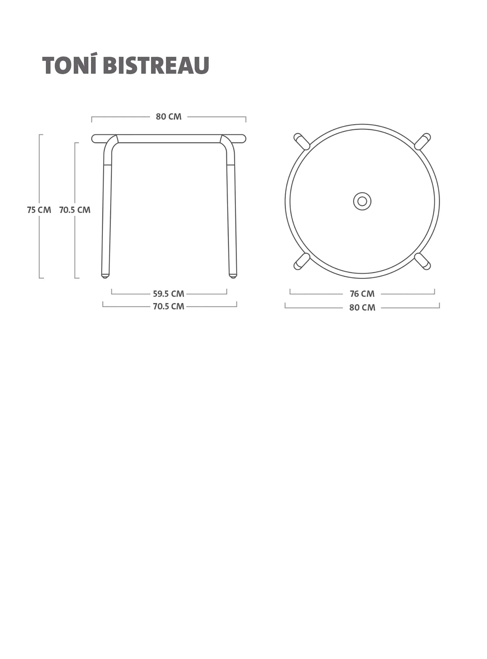 Toní Bistreau Outdoor Table<br> 4-places - Image 8